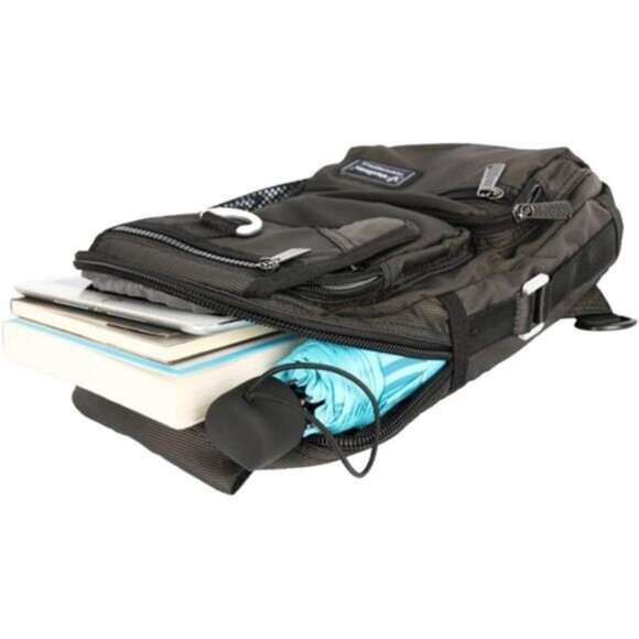 Sling Bag Chest Bag, Black - Picture 5 of 7